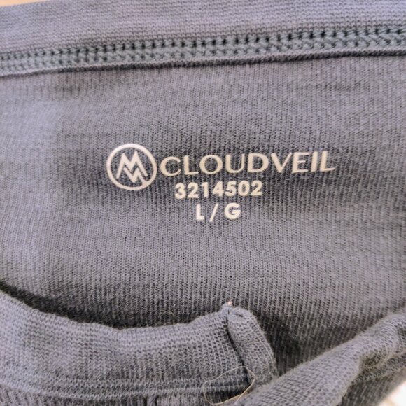 2 Pack Men's Long Sleeve Henley Shirts | Large | Cloudveil | Gray & Blue - Picture 3 of 9